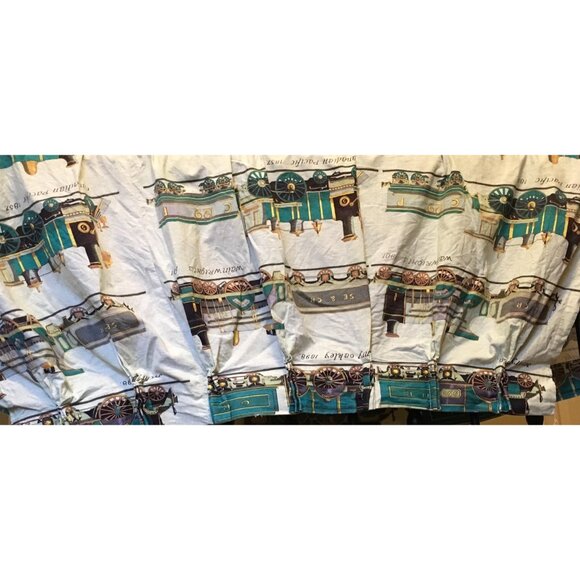 Locomotive Train Curtain Canadian Pacific Wainrights  Drapery Fabric Cutter - Picture 4 of 5